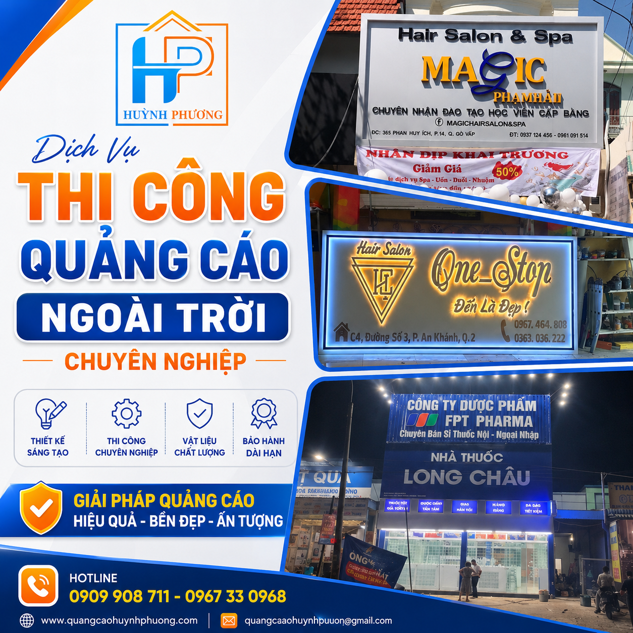 Dịch vụ thi công bảng quảng cáo ngoài trời chuyên nghiệp tấm lớn